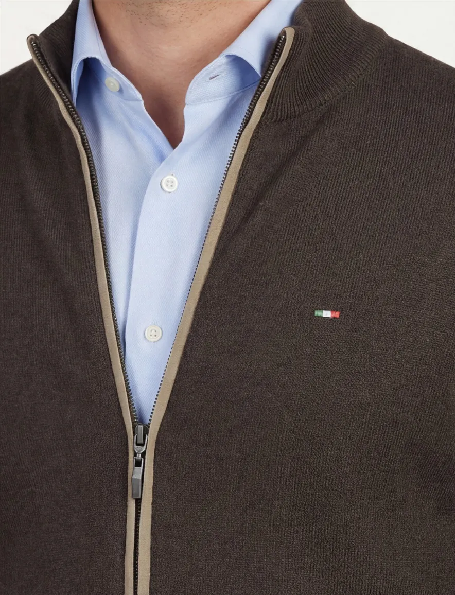 vest Portofino bruin extra lang