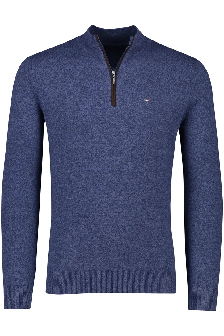 katoenen trui Portofino donkerblauw effen normale fit