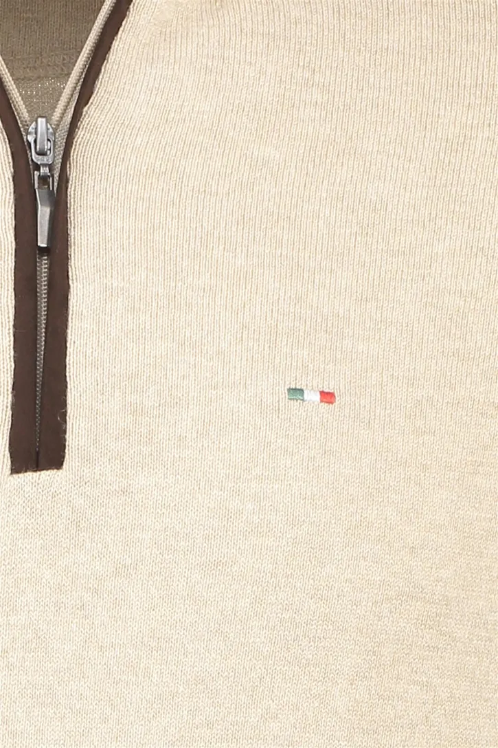 katoenen trui Portofino beige normale fit