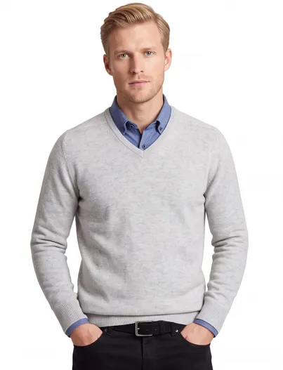 William Lockie trui William Lockie grijs wijde fit
