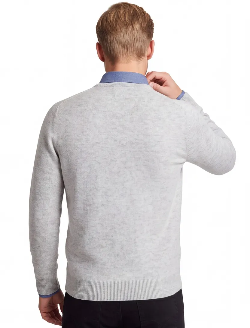 trui William Lockie grijs wijde fit