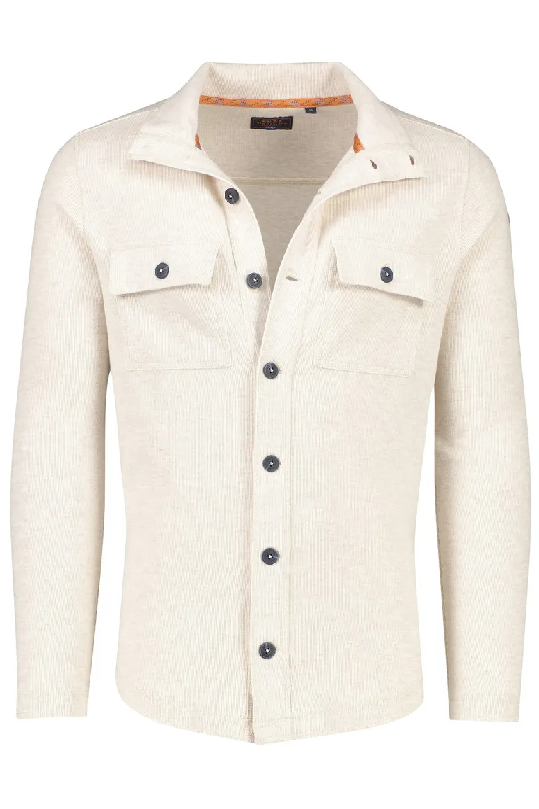 New Zealand overshirt beige effen katoen