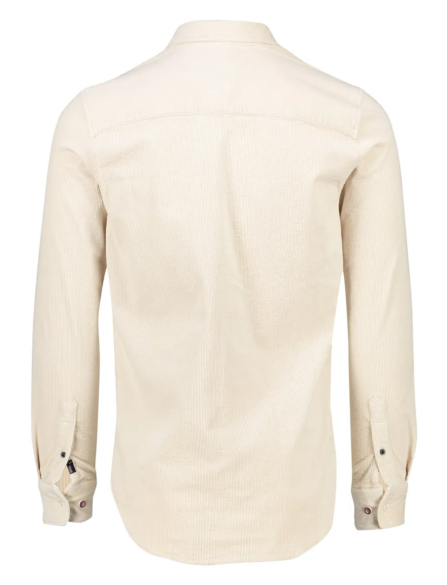 New Zealand overshirt beige effen dubbele borstzak