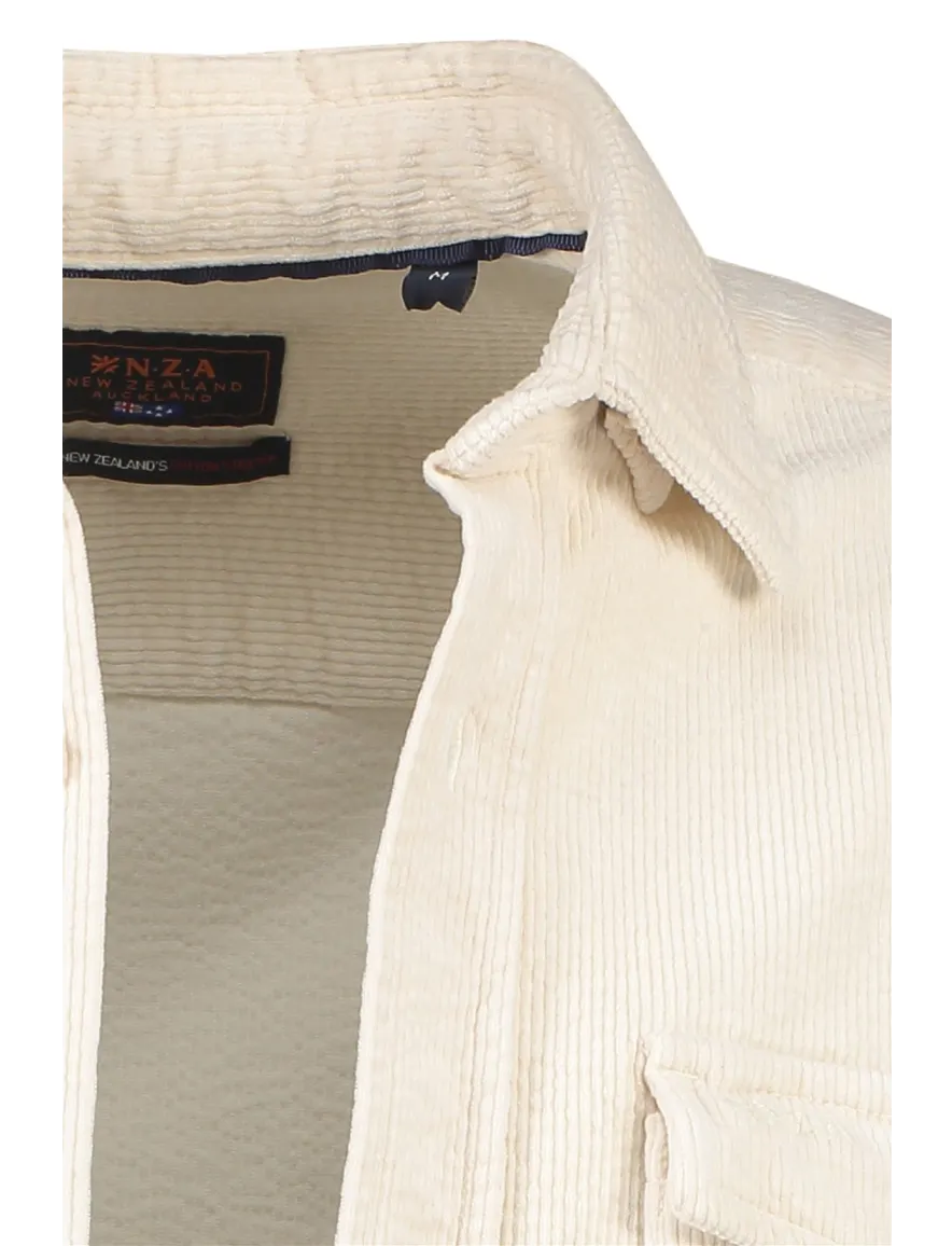 New Zealand overshirt beige effen dubbele borstzak