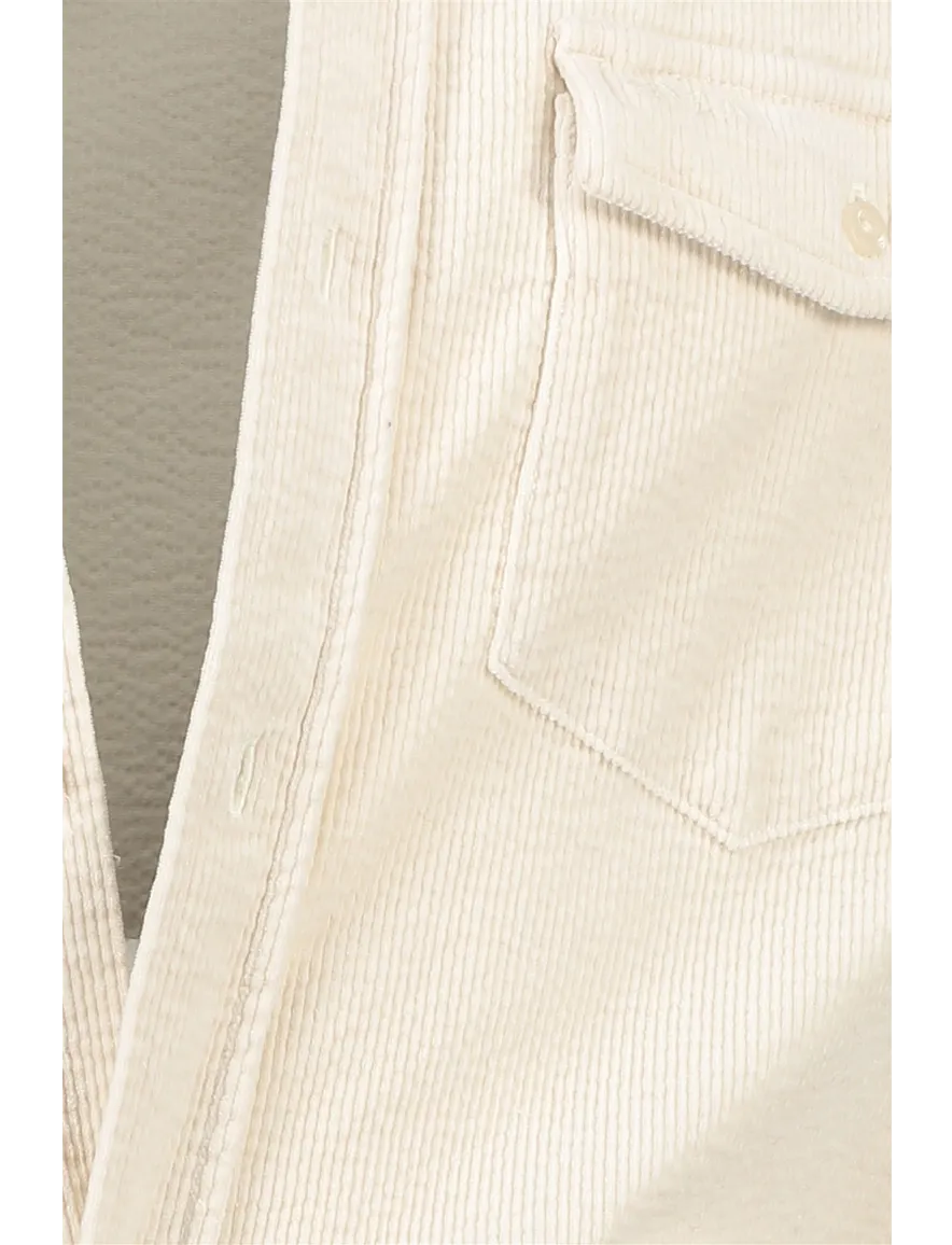 New Zealand overshirt beige effen dubbele borstzak