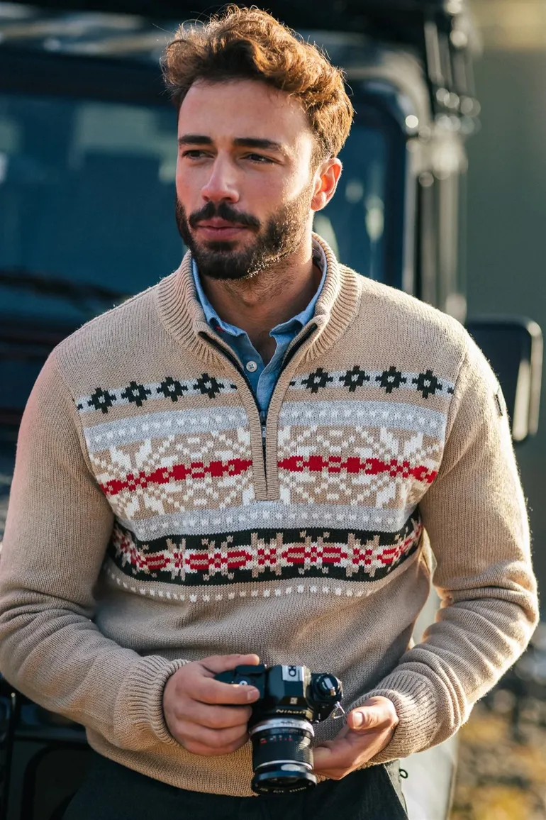 NZA sweater bruin katoen