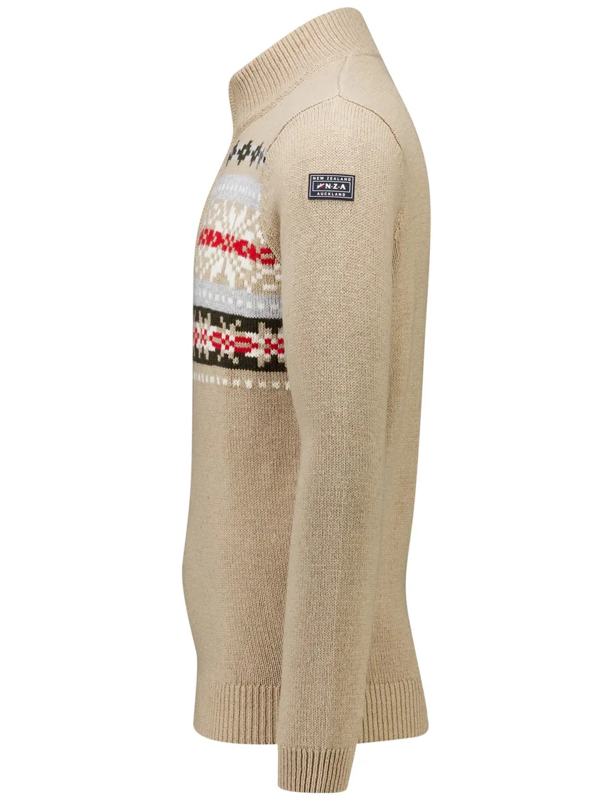 NZA sweater bruin katoen geprint