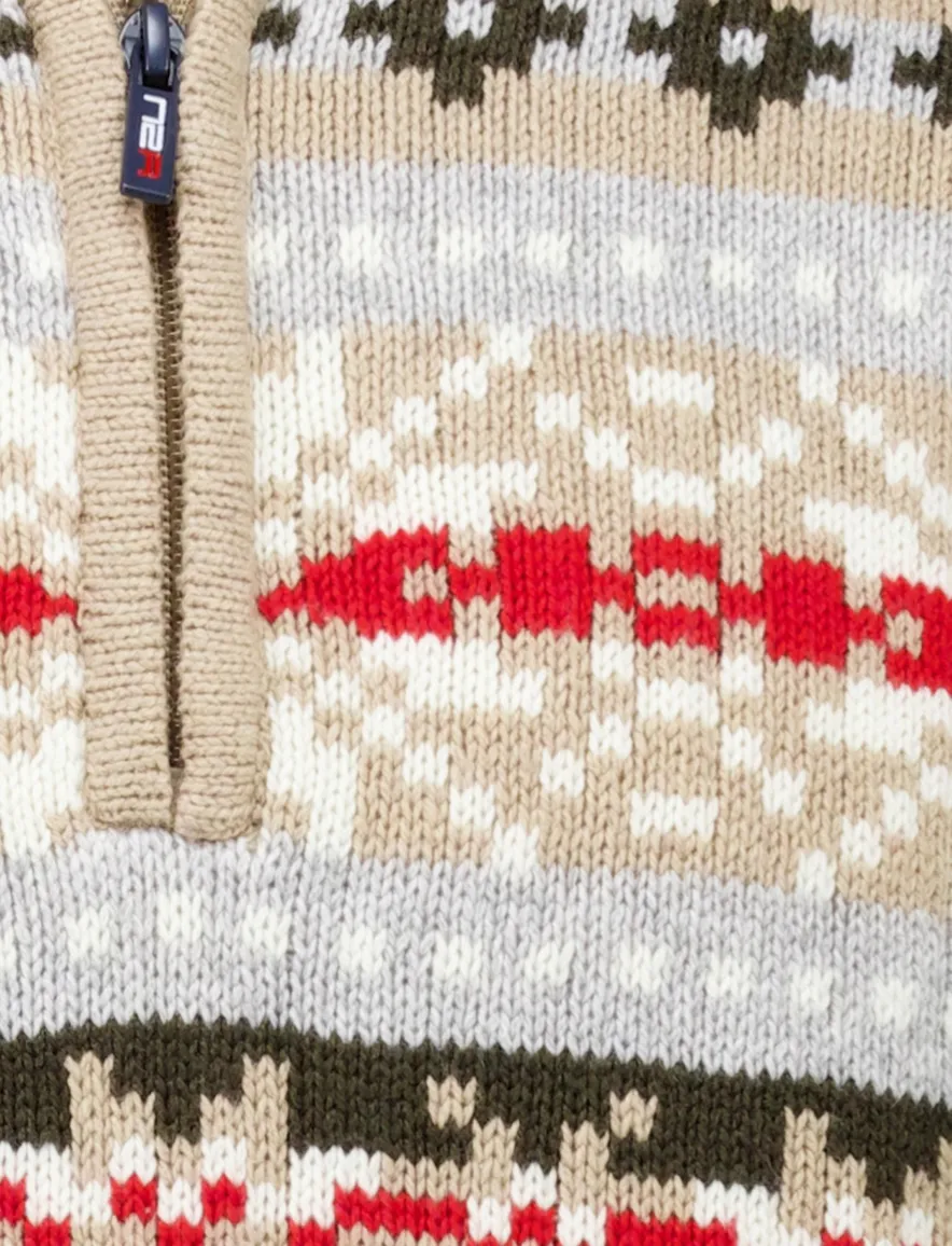 NZA sweater bruin katoen geprint