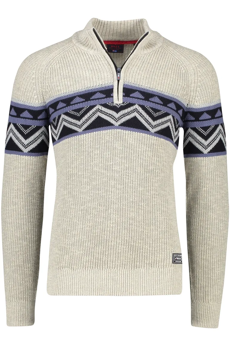 NZA half zip trui Andrew gebreid beige