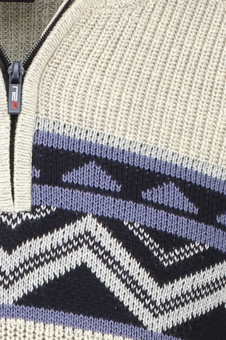 NZA half zip trui Andrew gebreid beige