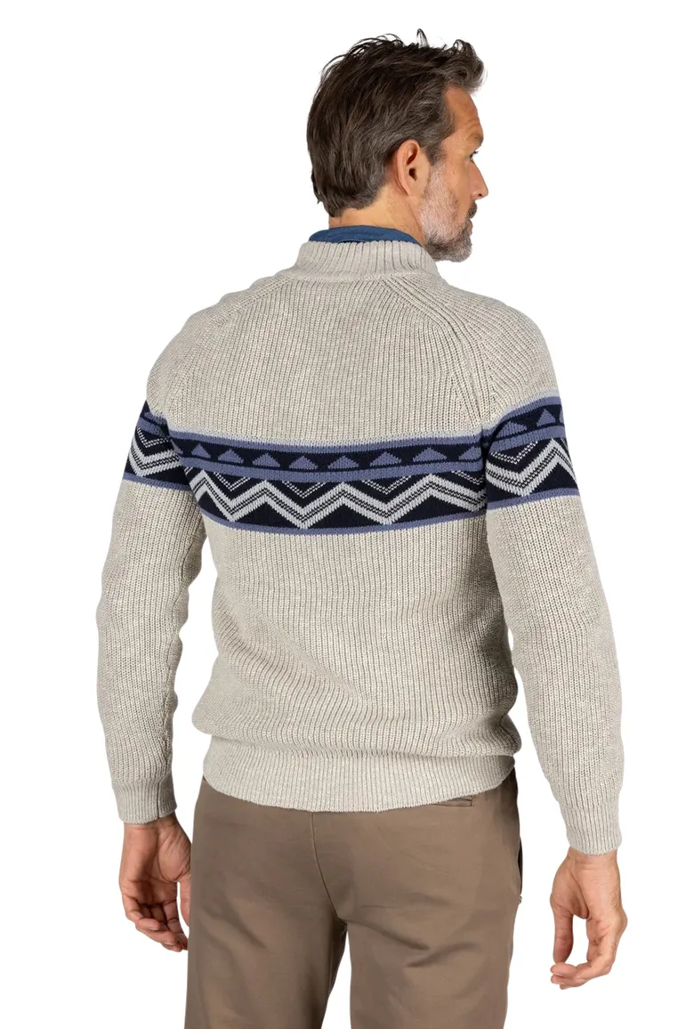 NZA half zip trui Andrew gebreid beige