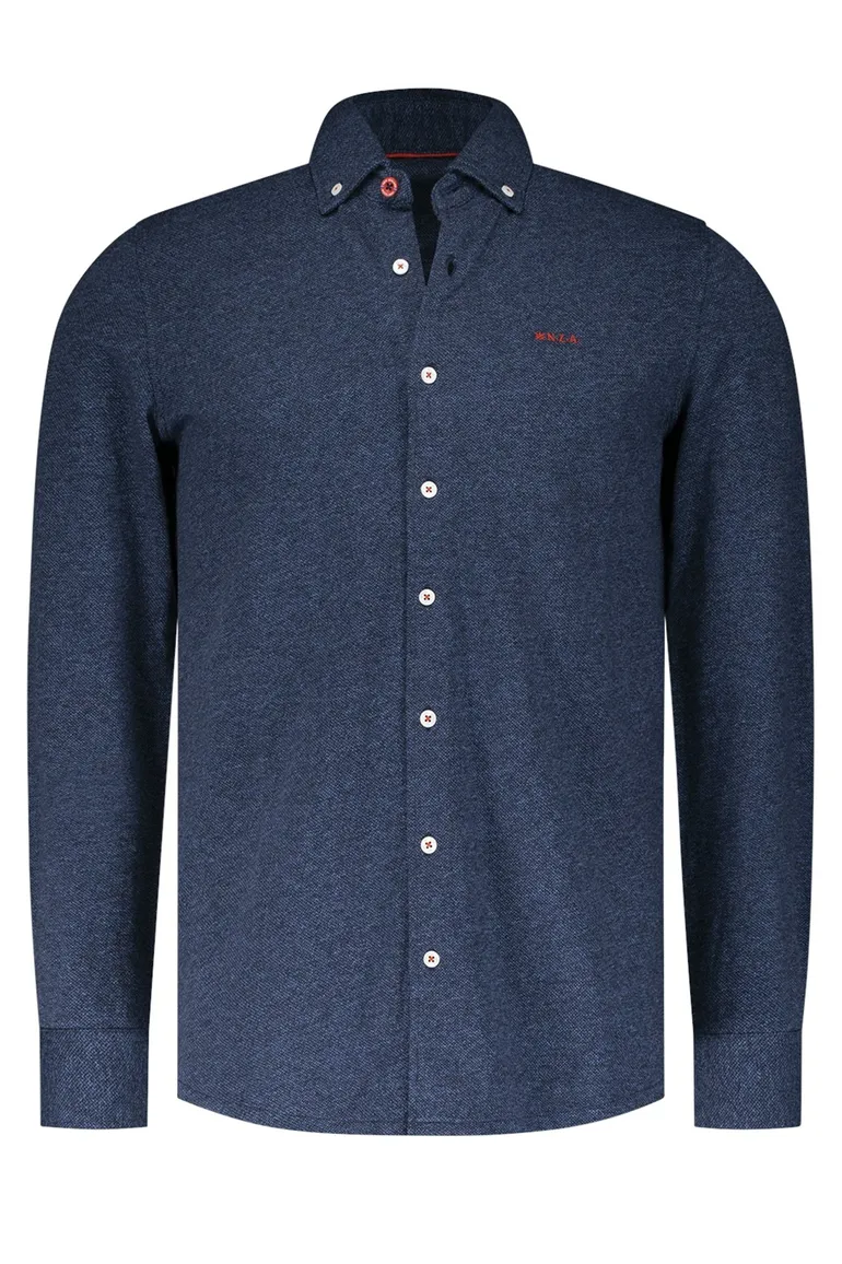 New Zealand overhemd blauw gemeleerd