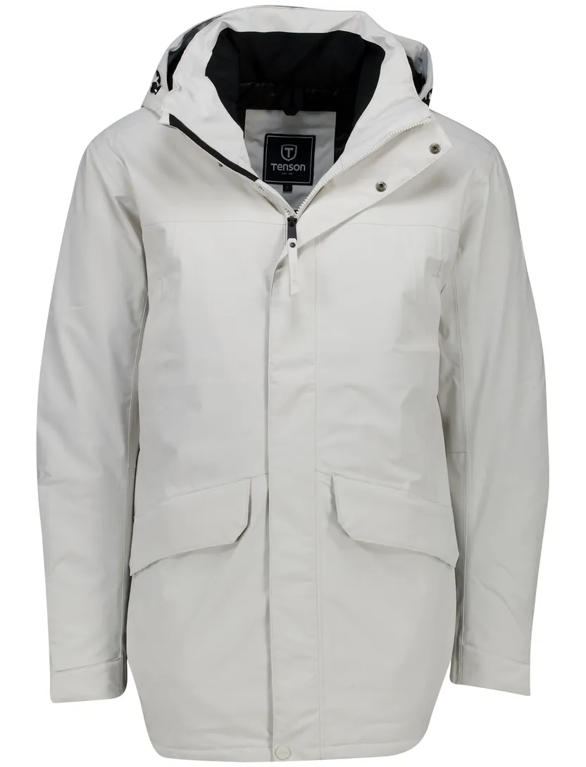 winterjas Tenson Chris lichtgrijs parka met capuchon
