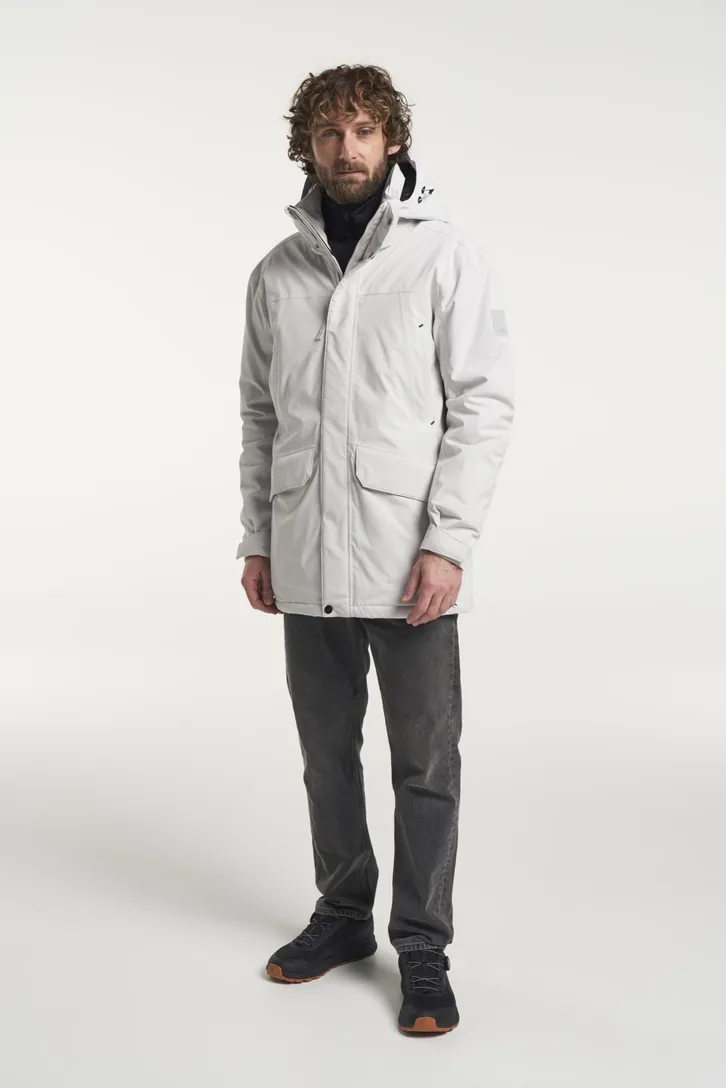 winterjas Tenson Chris lichtgrijs parka met capuchon