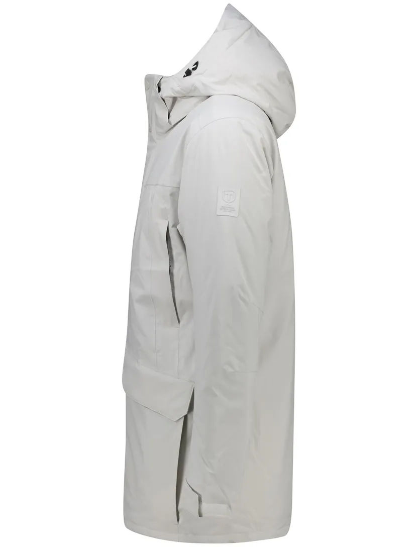 winterjas Tenson Chris lichtgrijs parka met capuchon
