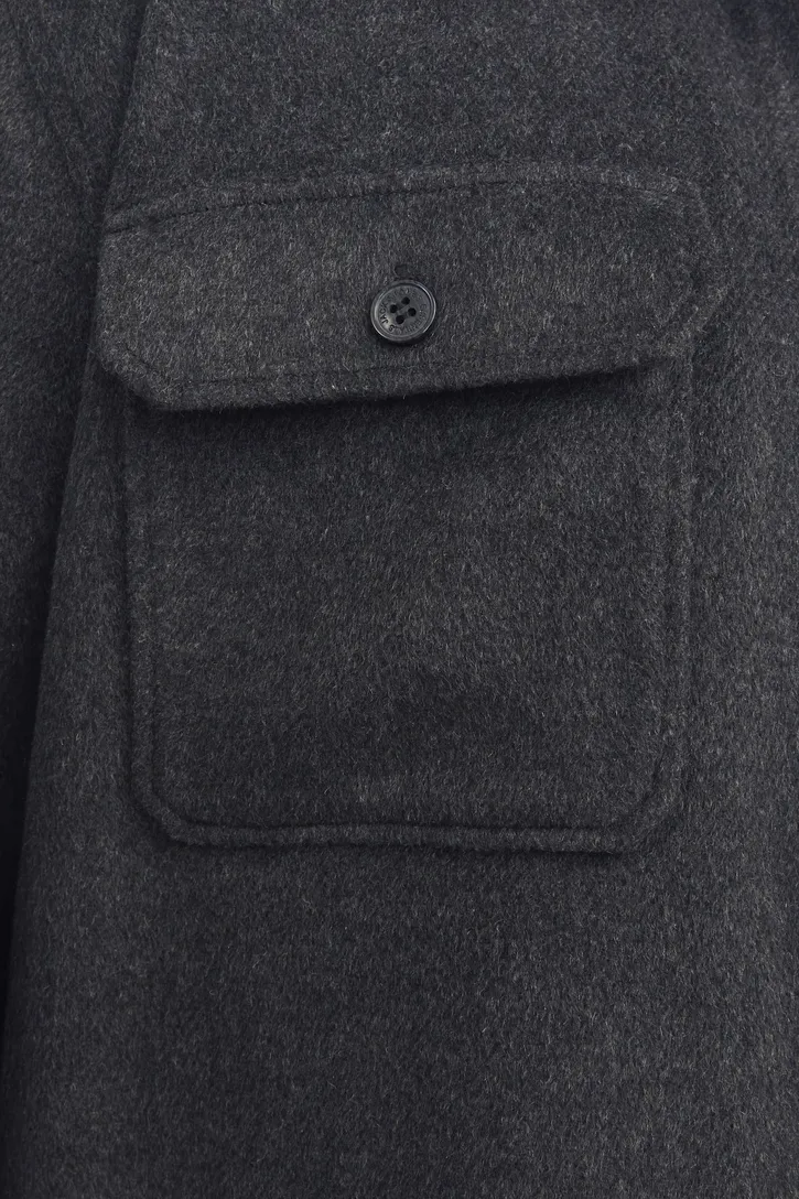 Jack & Jones overshirt zwart dubbele borstzak effen