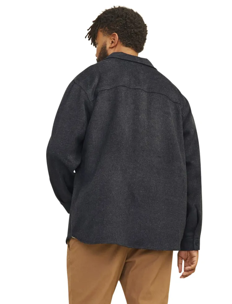 Jack & Jones overshirt zwart dubbele borstzak effen