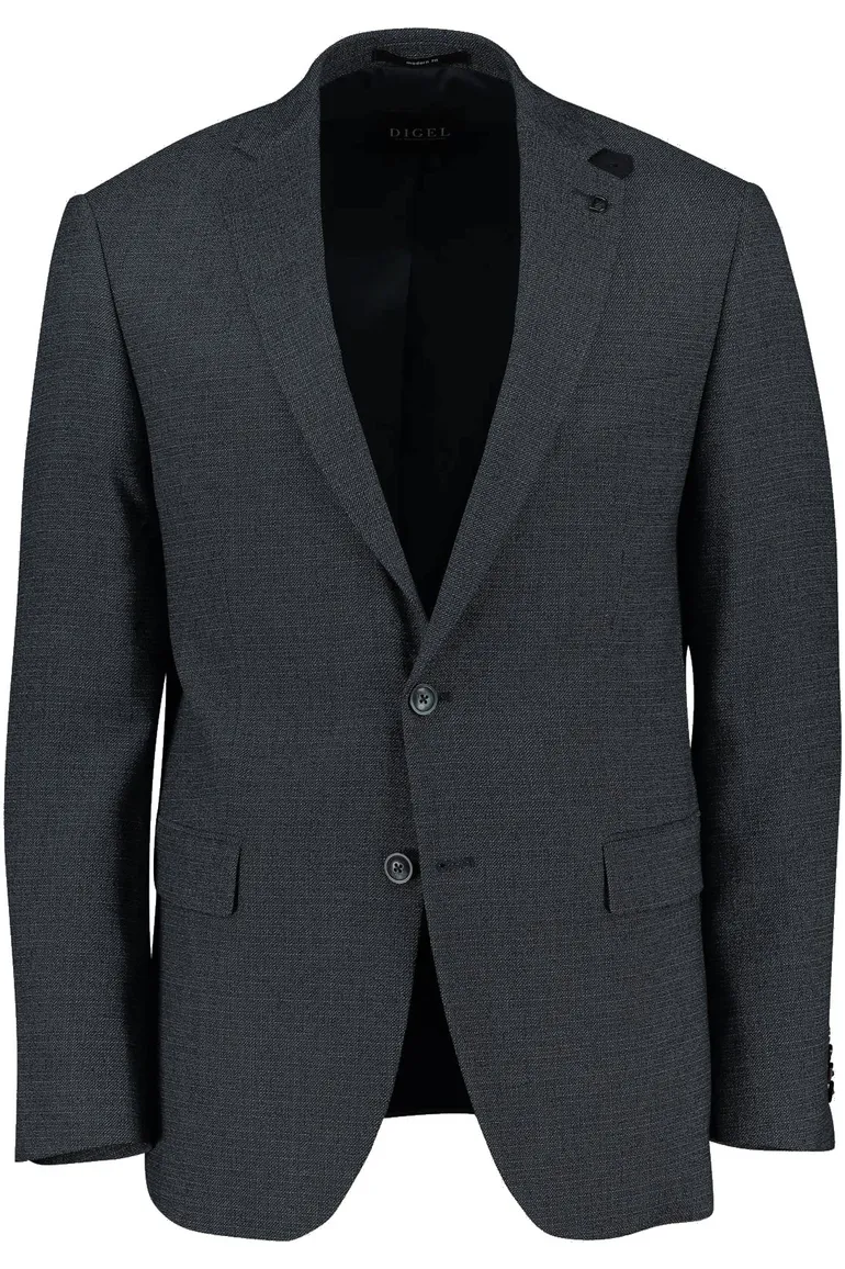 colbert Digel polyester, stretch normale fit donkerblauw geruit
