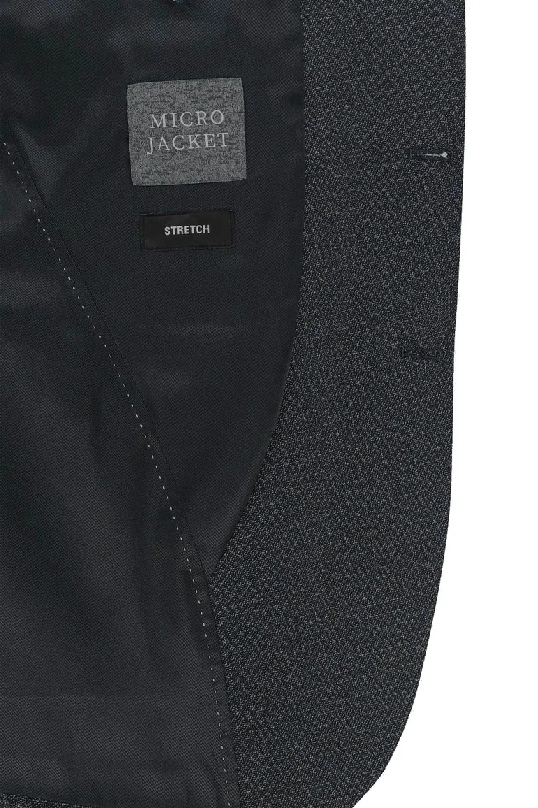colbert Digel polyester, stretch normale fit donkerblauw geruit
