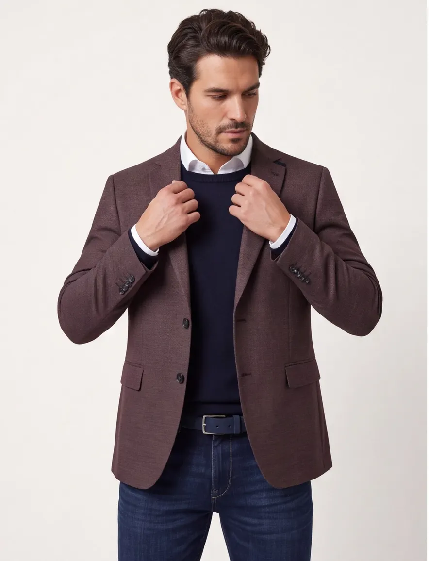 colbert Digel polyester, stretch normale fit rood geruit