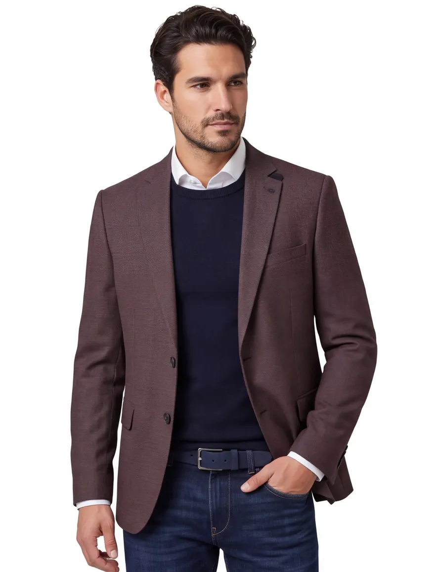 colbert Digel polyester, stretch normale fit rood geruit