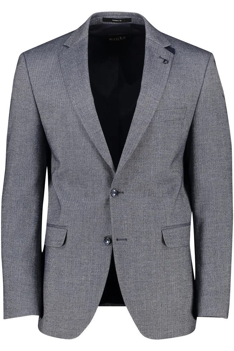 colbert Digel polyester normale fit donkerblauw geruit