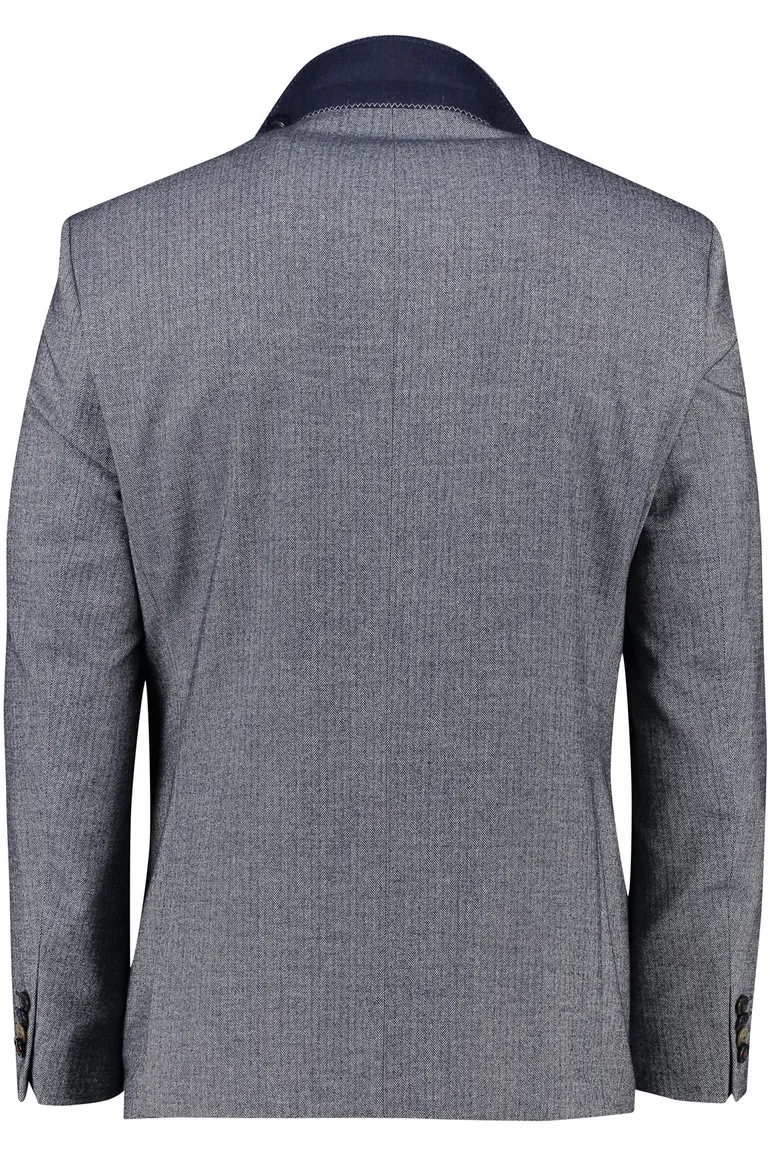 colbert Digel polyester normale fit donkerblauw geruit