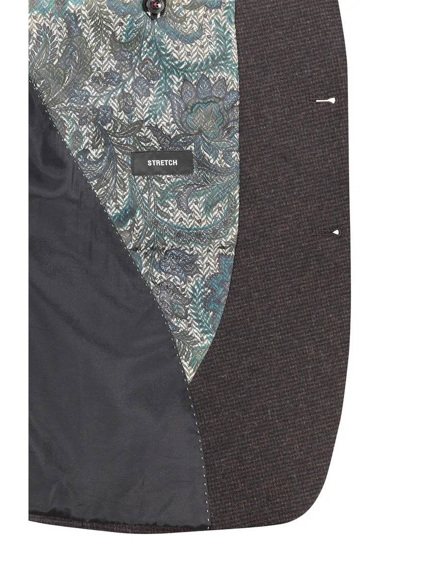 Digel colbert donkerblauw geruit wol