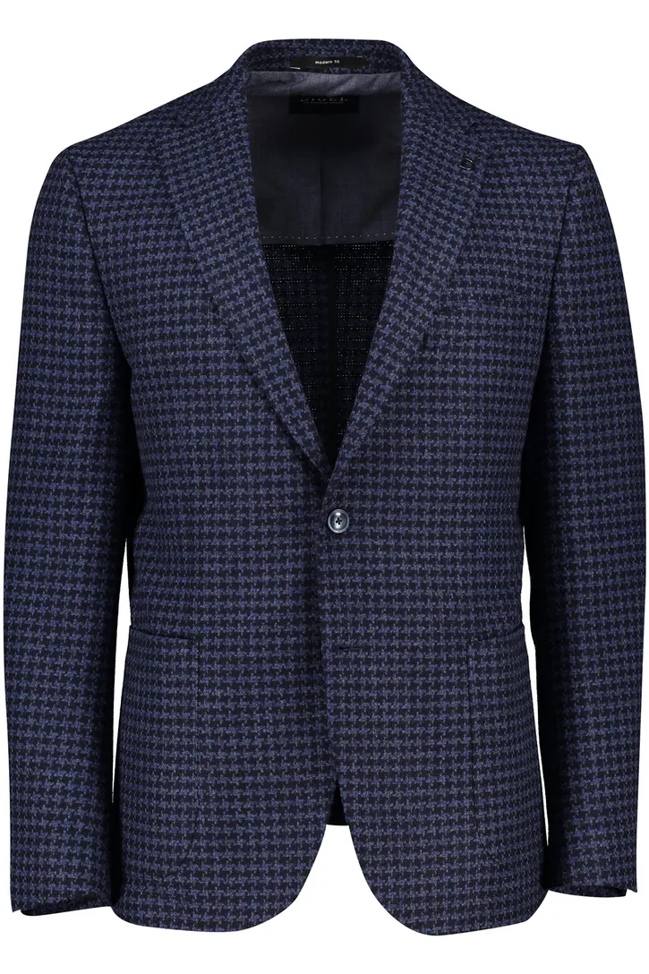 Digel colbert donkerblauw geprint normale fit