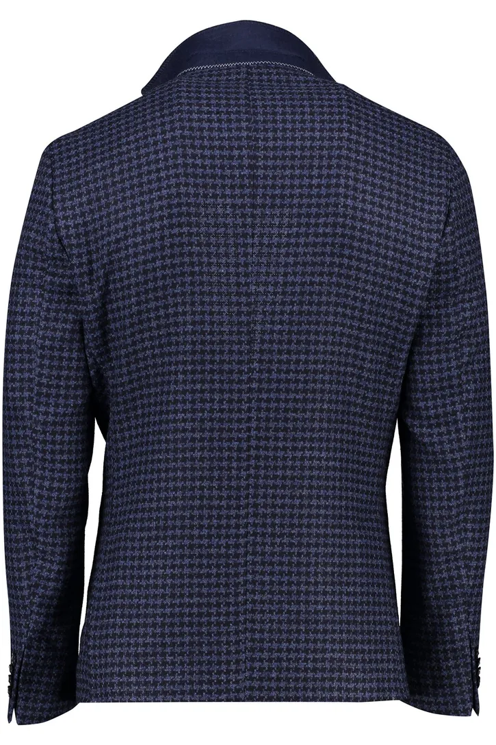 Digel colbert donkerblauw geprint normale fit
