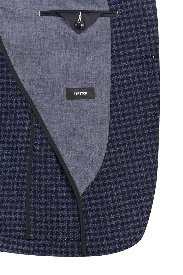 Digel colbert donkerblauw geprint normale fit