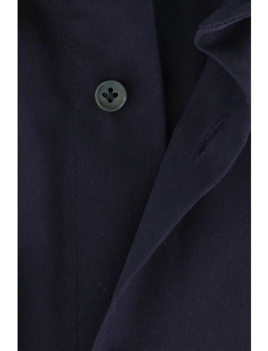 business overhemd Profuomo donkerblauw effen katoen slim fit