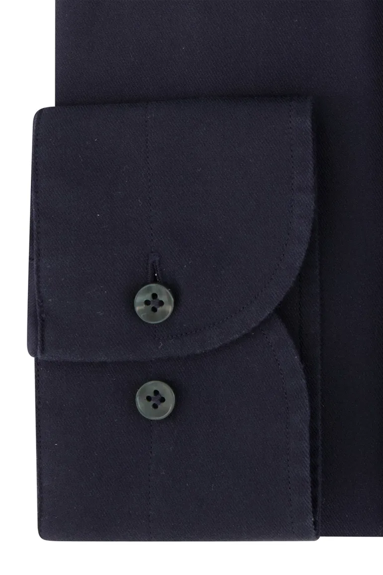business overhemd Profuomo donkerblauw effen katoen slim fit