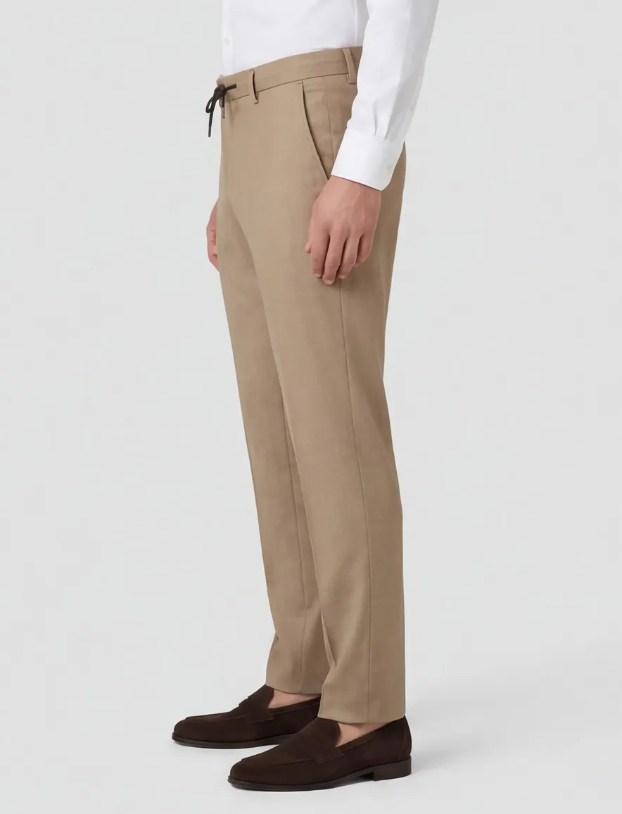 Roy Robson pantalon mix en match camel gemeleerd normale fit