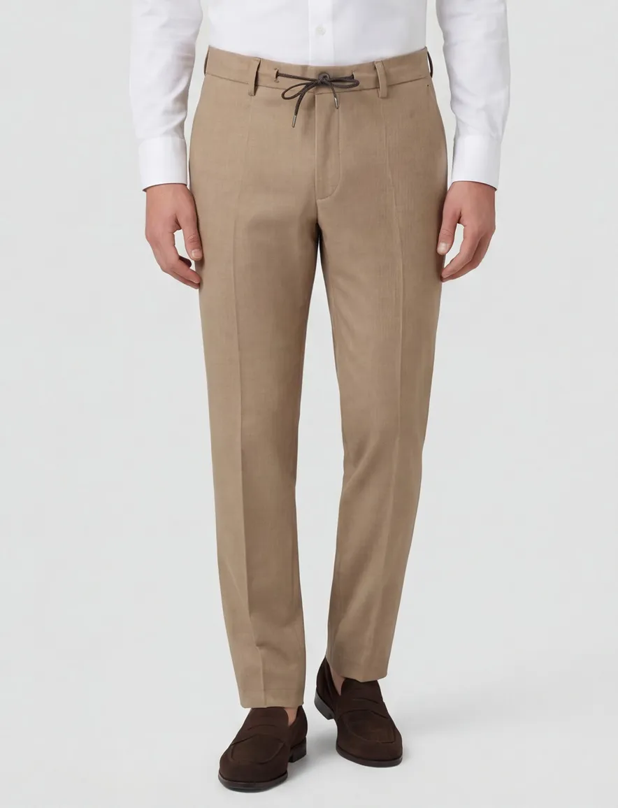 Roy Robson pantalon mix en match camel gemeleerd normale fit