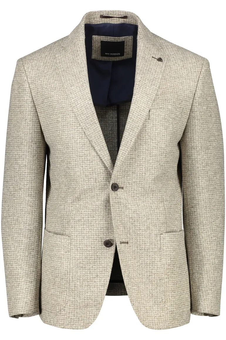 colbert Roy Robson polyester, wol normale fit beige geruit
