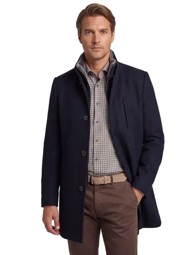 Roy Robson mantel Roy Robson donkerblauw normale fit