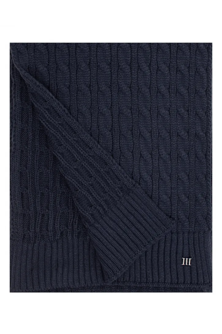 Tresanti gebreide sjaal donkerblauw