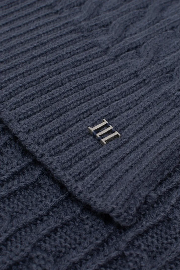 Tresanti gebreide sjaal donkerblauw