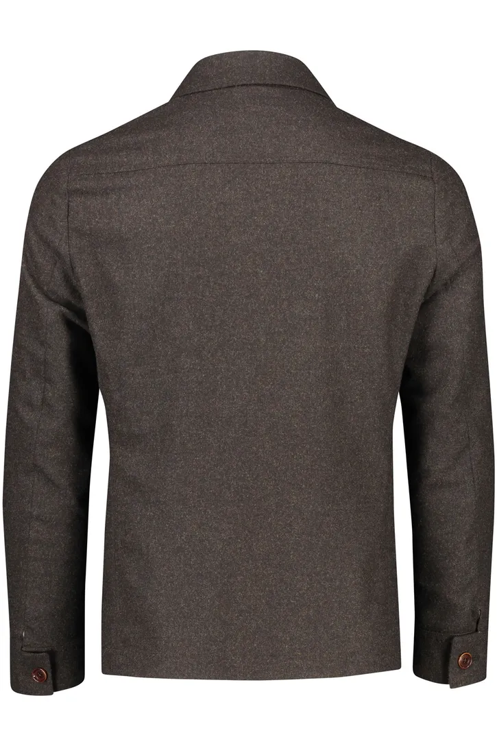 Carl Gross overshirt bruin effen normale fit