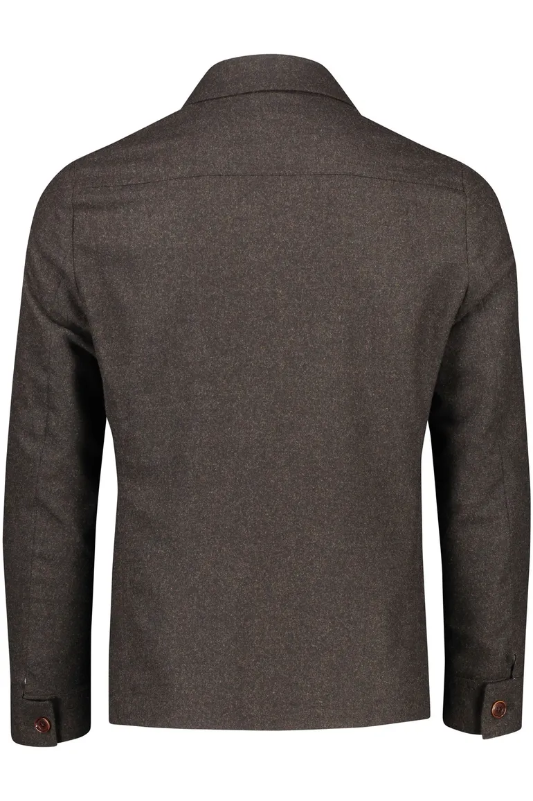 Carl Gross overshirt bruin effen