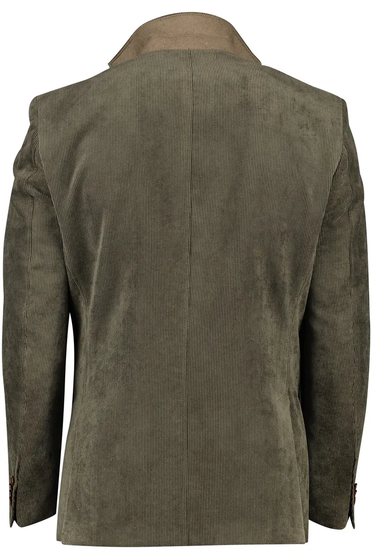 Carl Gross colbert groen modern fit corduroy borstzak