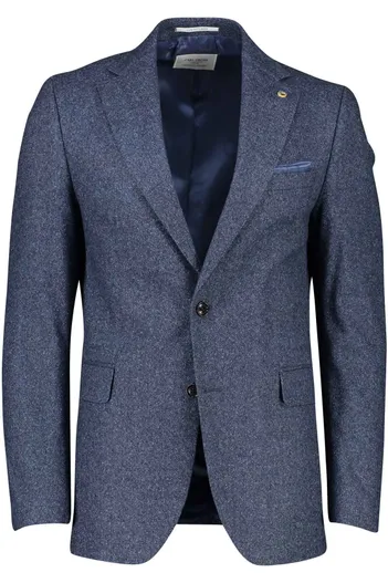 Carl Gross Carl Gross colbert blauw Sharp Fit gemêleerd wol