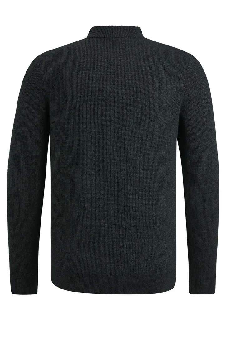 trui turtleneck Cast Iron effen zwart normale fit