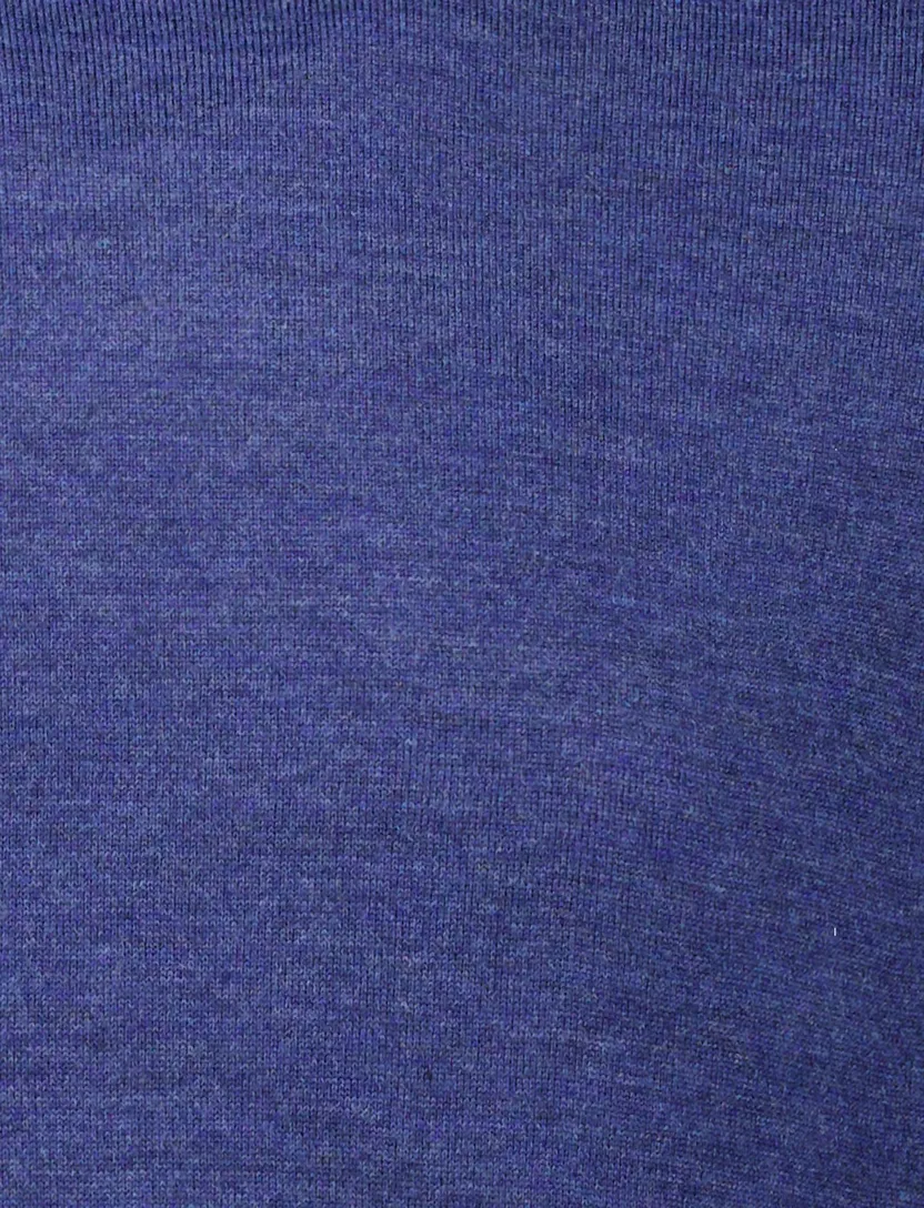 Portofino trui gemeleerd blauw merinowol normale fit