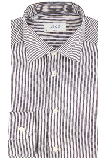 Eton Eton business overhemd zwart wit gestreept classic fit