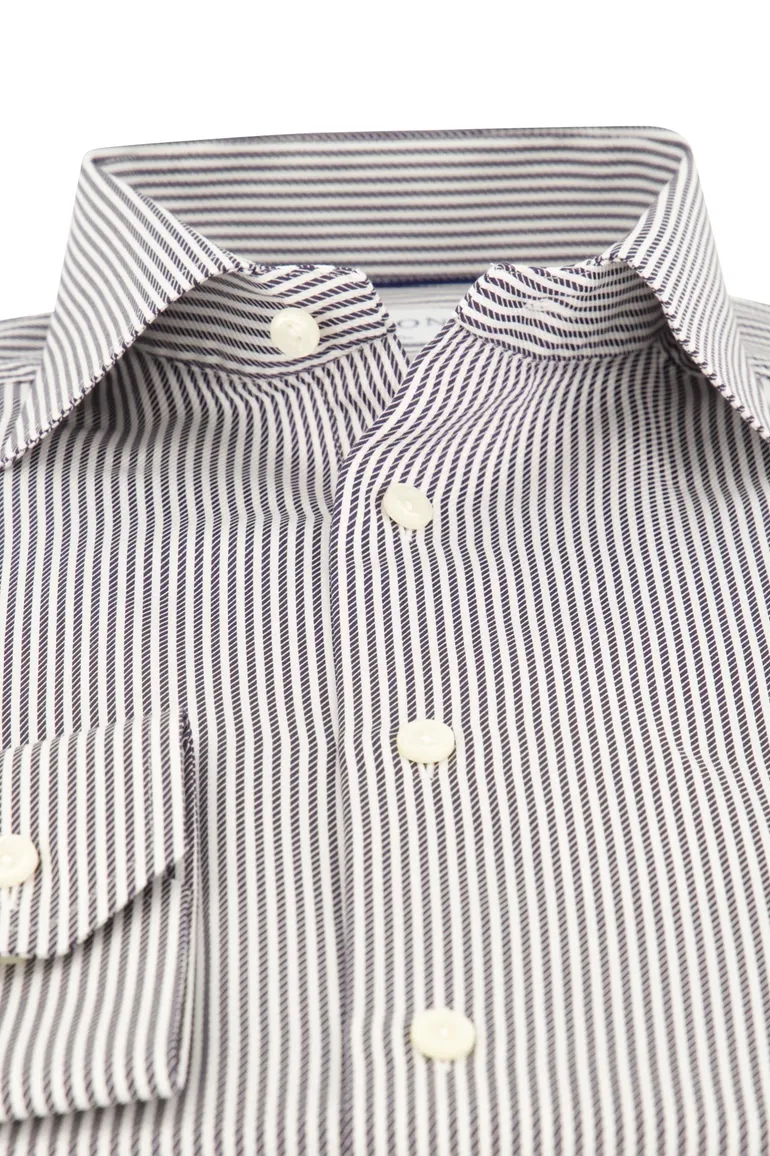 Eton Business overhemd zwart wit gestreept Classic Fit