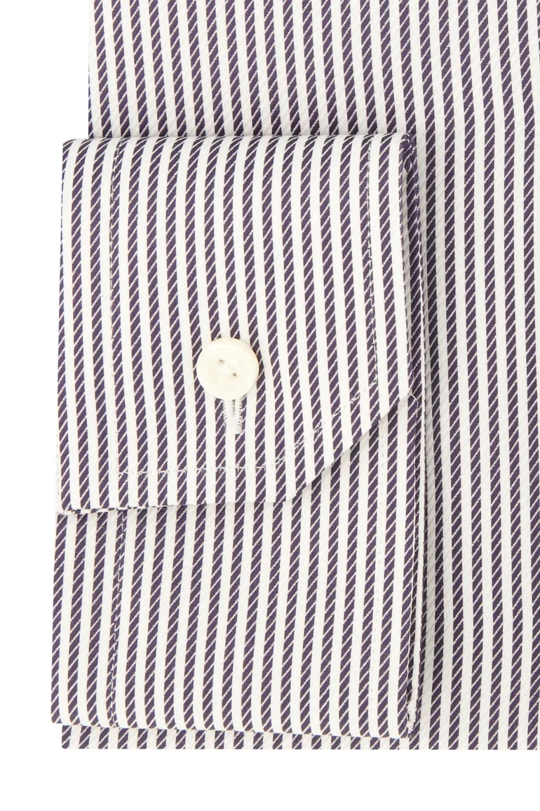 Eton Business overhemd zwart wit gestreept Classic Fit
