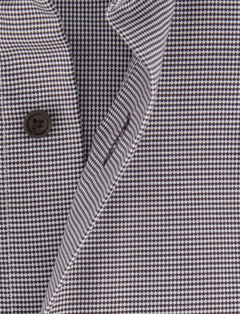Cavallaro Terenzio business overhemd bruin geruit katoen slim fit