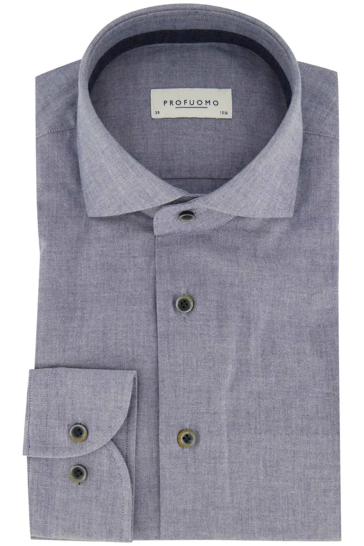 Profuomo business overhemd gemêleerd flanel slim fit